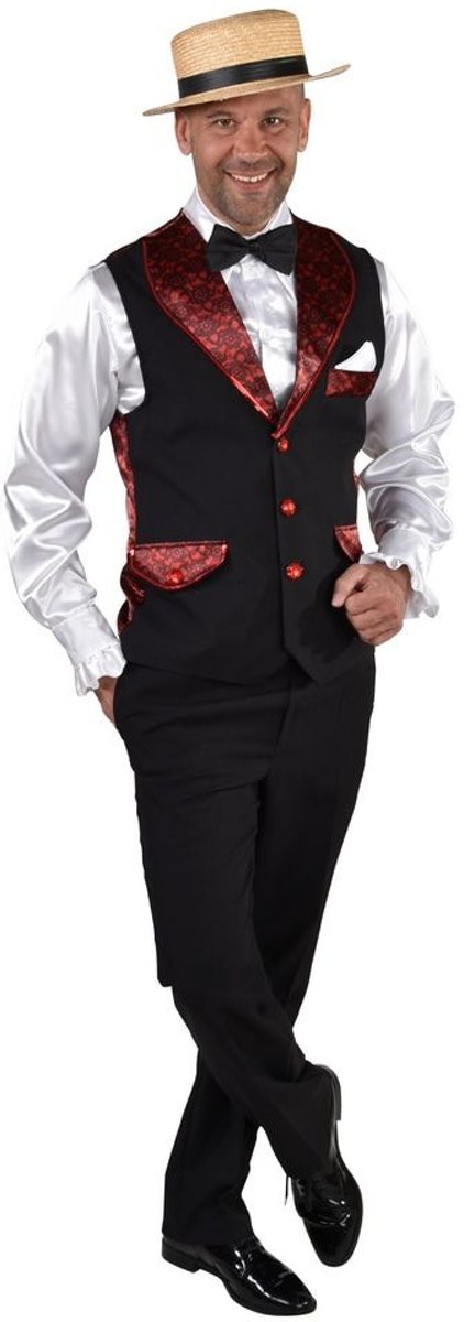 Dans & Entertainment Kostuum | Gilet Cancan Parijse Revue Man | Medium / Large | Carnaval kostuum | Verkleedkleding